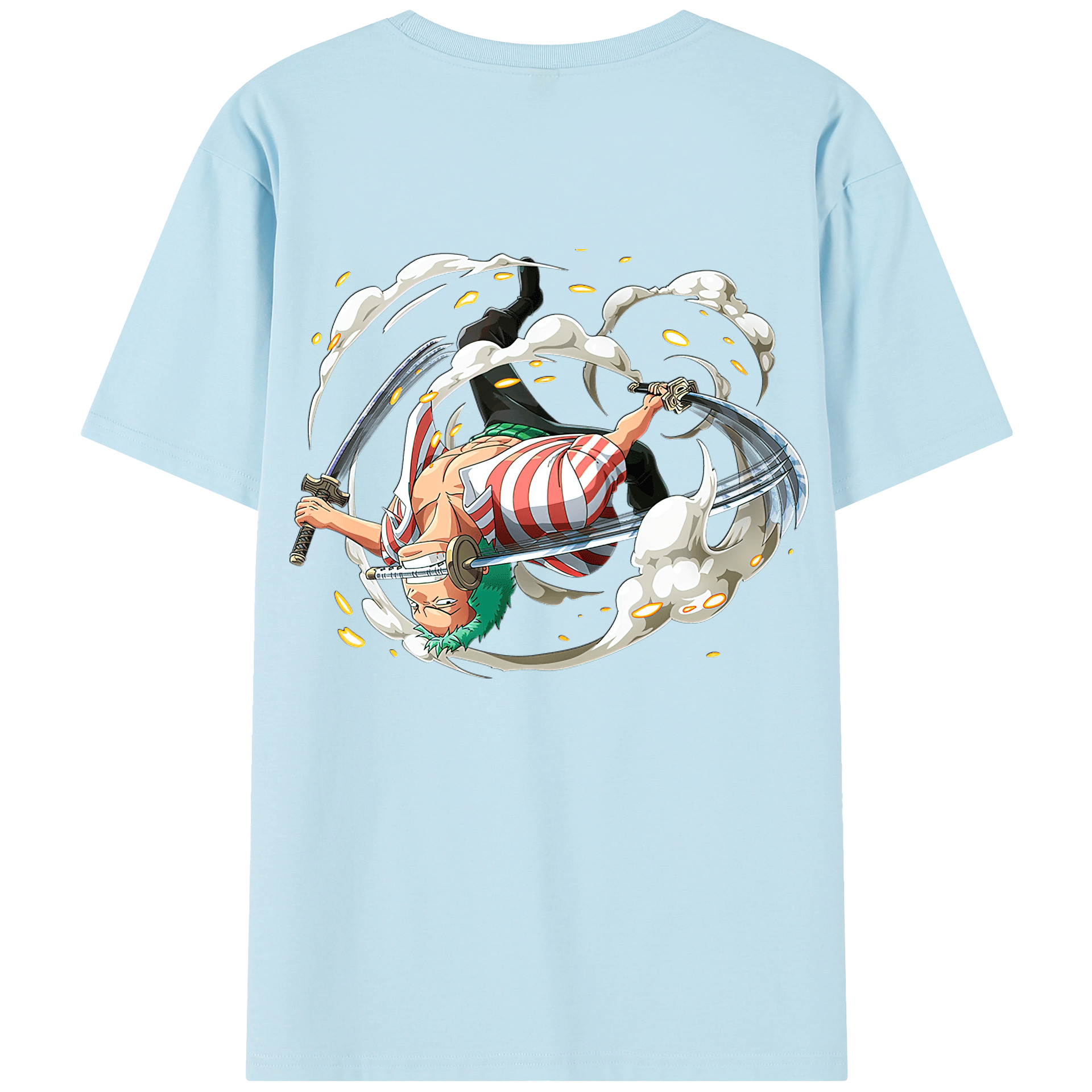 ワンピース ロロノア・ゾロ ONE PIECE Roronoa Zoro 綿100％半袖Tシャツ（背面プリント）